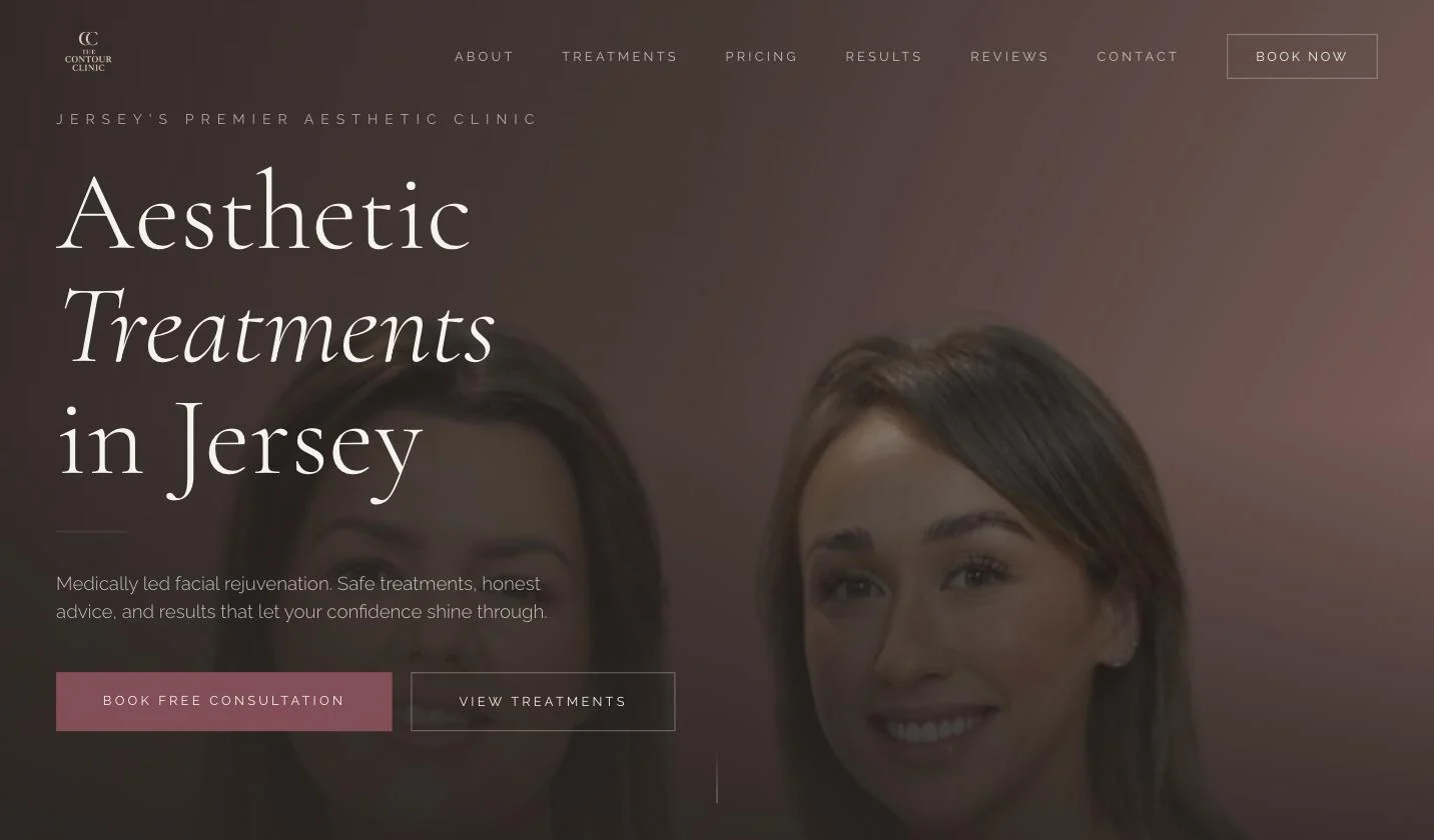 The Contour Clinic website design for aesthetic clinic in Jersey